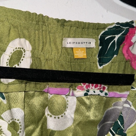 Leifsdottir silk blouse floral bright cinch small Anthropologie - Picture 2 of 5